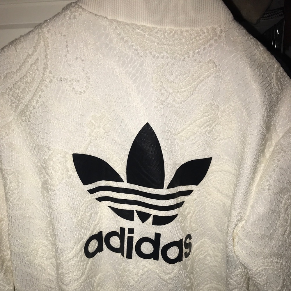White adidas lace jacket